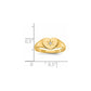 14K Yellow Gold .01ct. Real Diamond 7.0x10.0mm Open Back Heart Signet Ring