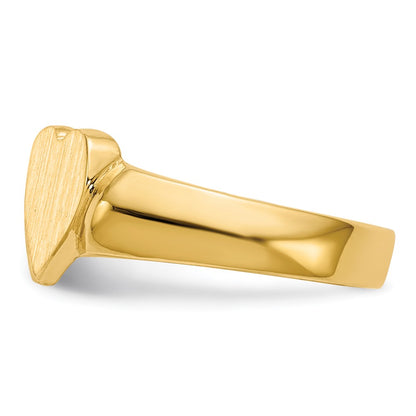 14K Yellow Gold 8.0x8.0mm Closed Back Double Heart Signet Ring