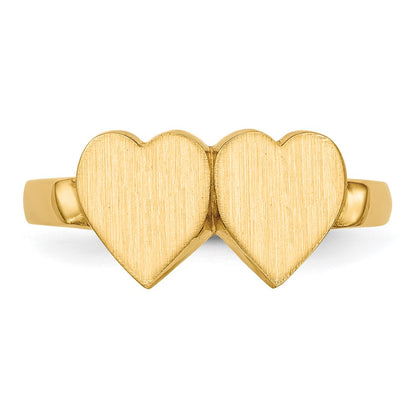 14K Yellow Gold 7.5x7.5mm Open Back Heart Signet Ring