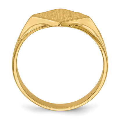 14K Yellow Gold 10.5x10.5mm Closed Back Signet Ring
