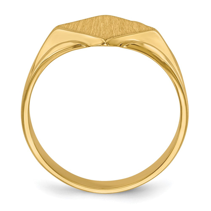 14K Yellow Gold 10.5x10.5mm Closed Back Signet Ring