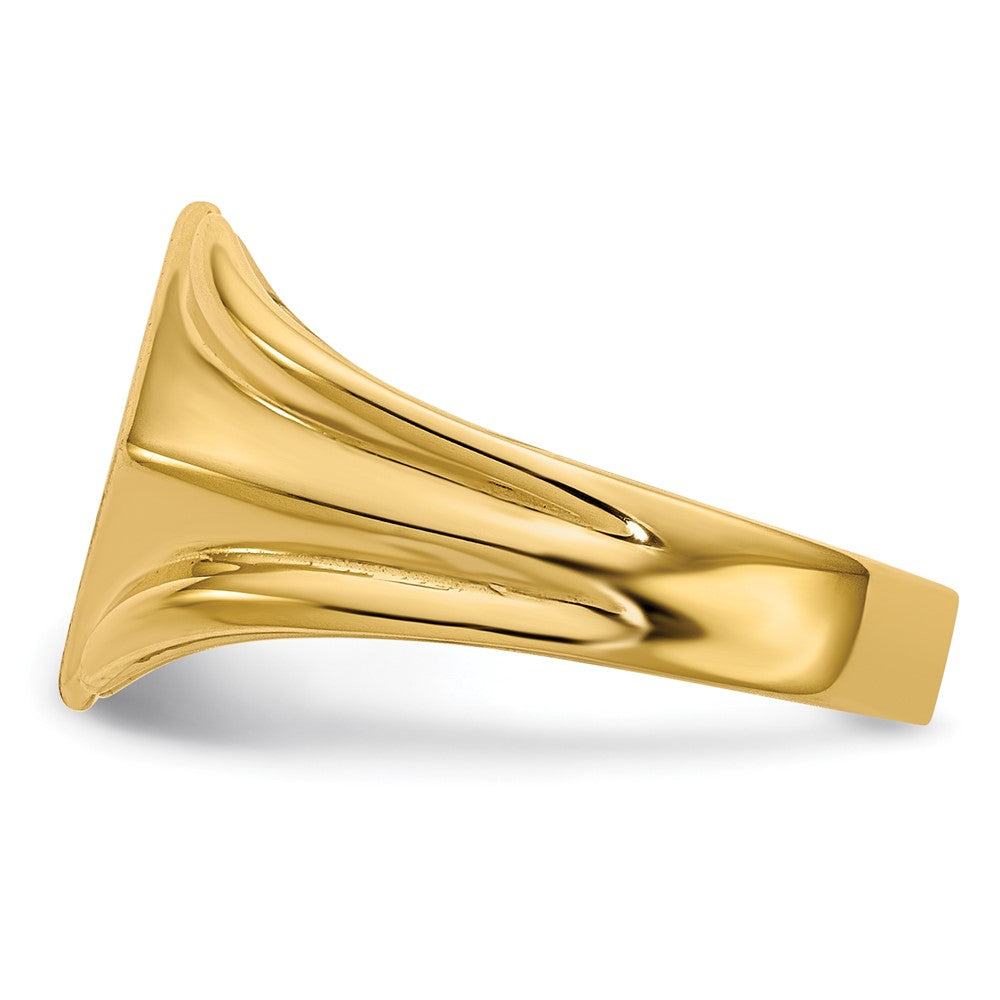 14K Yellow Gold 10.5x10.5mm Closed Back Signet Ring