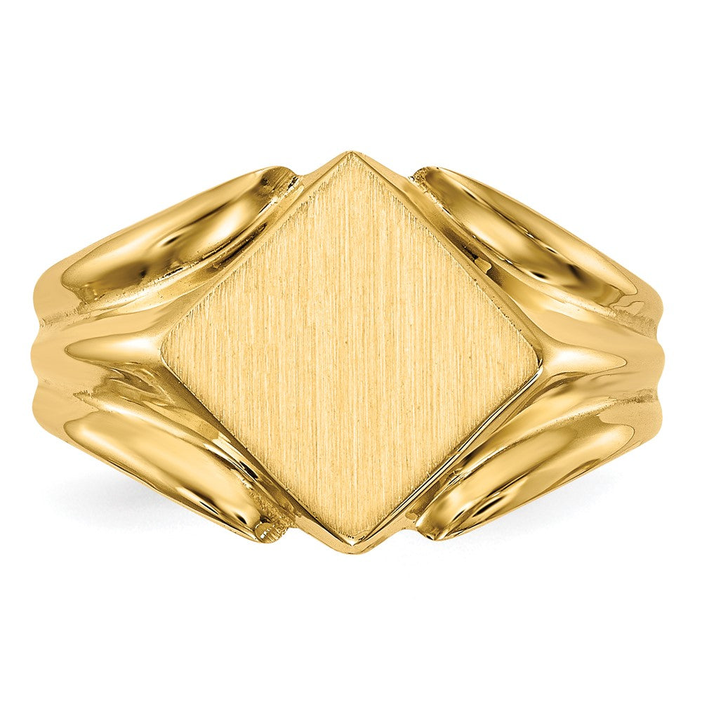 14K Yellow Gold 10.5x10.5mm Closed Back Signet Ring