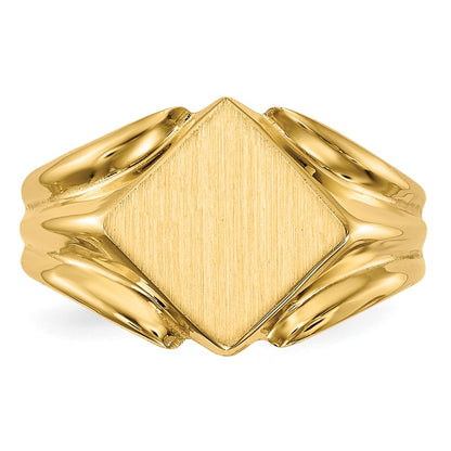 14K Yellow Gold 10.5x10.5mm Closed Back Signet Ring