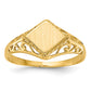14K Yellow Gold 8.0x8.5mm Open Back Signet Ring