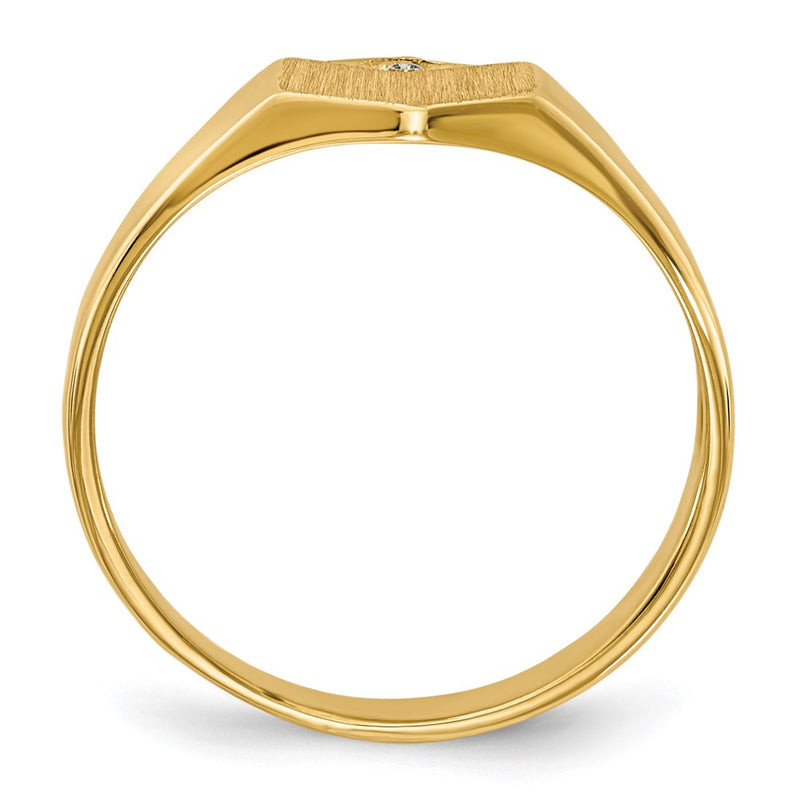14K Yellow Gold VS Real Diamond signet ring