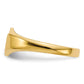 14K Yellow Gold AA Real Diamond Ladies Hollow Back Signet Ring