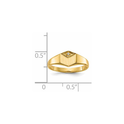 14K Yellow Gold A Real Diamond signet ring