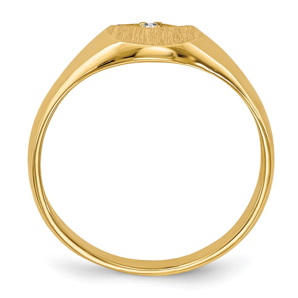 14K Yellow Gold VS Real Diamond signet ring