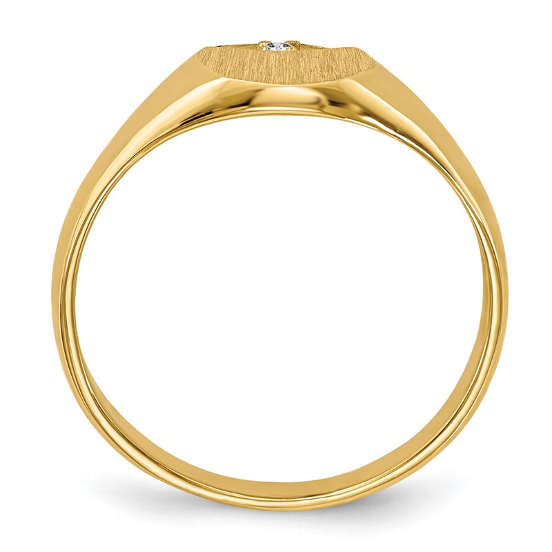 14K Yellow Gold VS Real Diamond signet ring