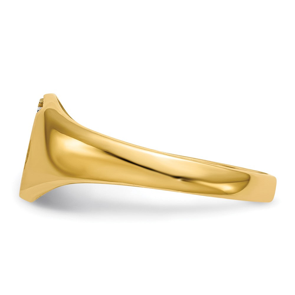 14K Yellow Gold VS Real Diamond signet ring
