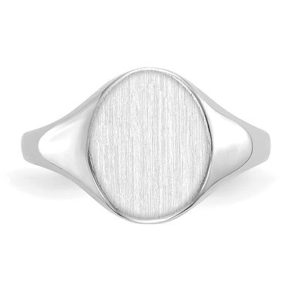 14k White Gold 10.0x9.0mm Closed Back Signet Ring