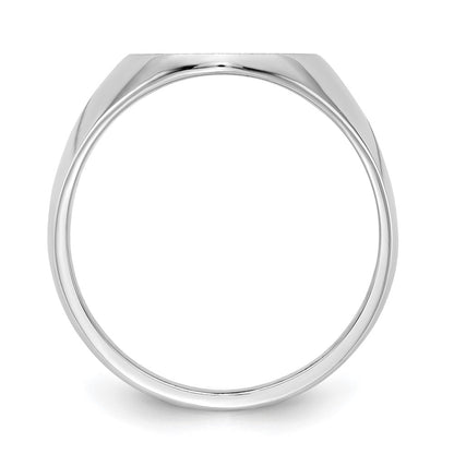 14K White Gold 15.0x12.5mm Closed Back Signet Ring