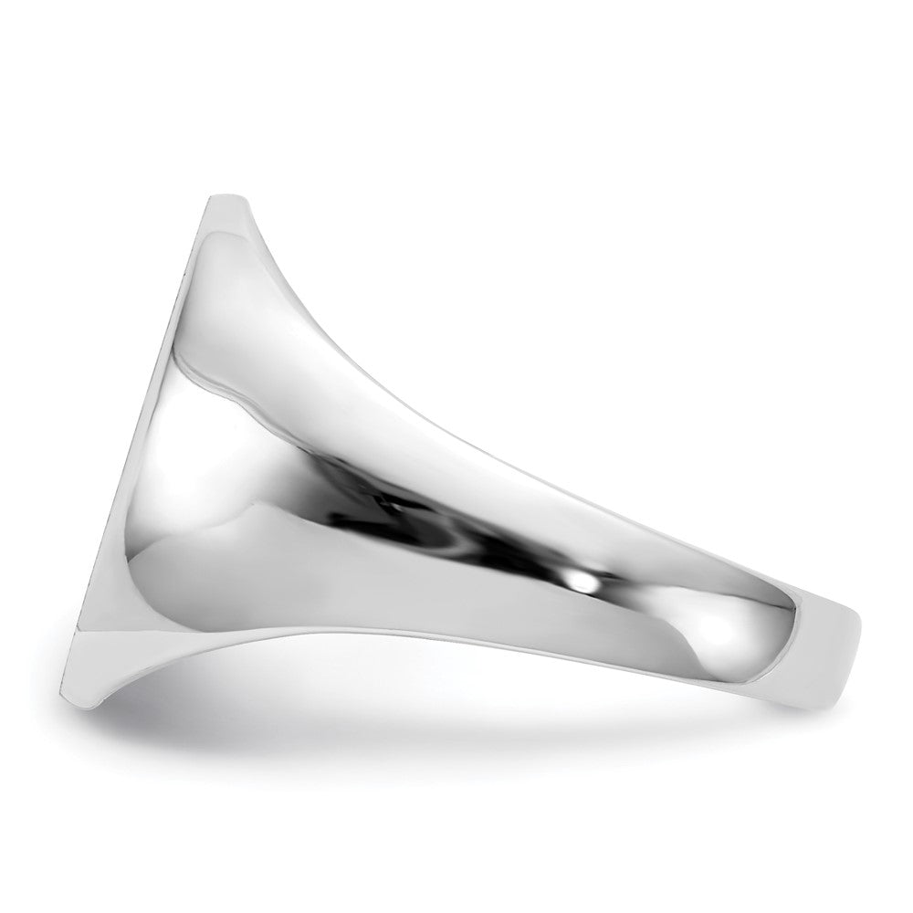 14K White Gold 15.0x12.5mm Closed Back Signet Ring