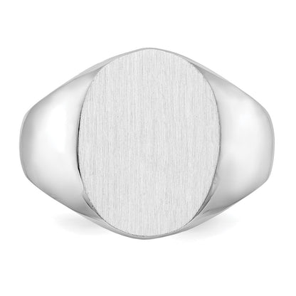 14K White Gold 15.0x12.5mm Closed Back Signet Ring