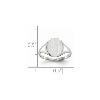14k White Gold 10.0x9.0mm Open Back Signet Ring