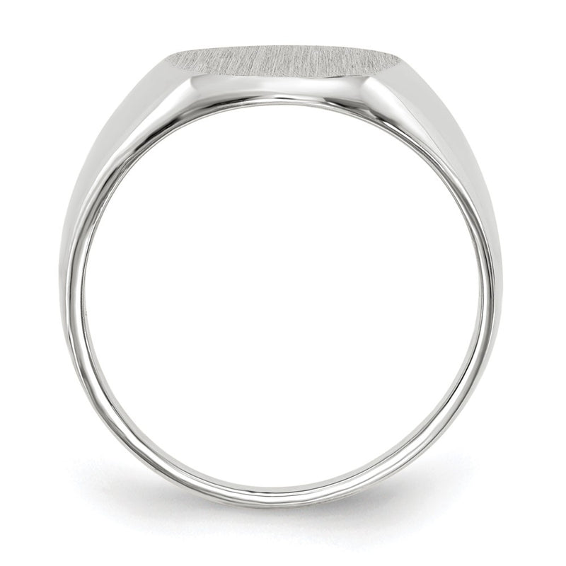 14k White Gold 12.5x11.0mm Open Back Signet Ring