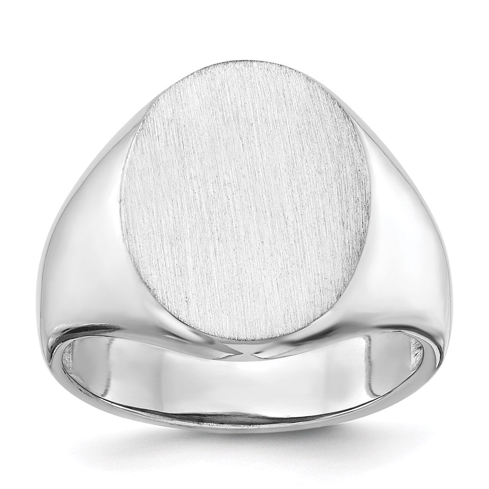 10k white gold 18 0x14 5mm open back mens signet ring 1rs545
