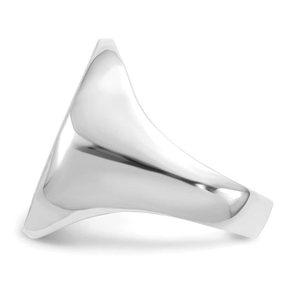 14k White Gold 20.5x16.0mm Open Back Signet Ring