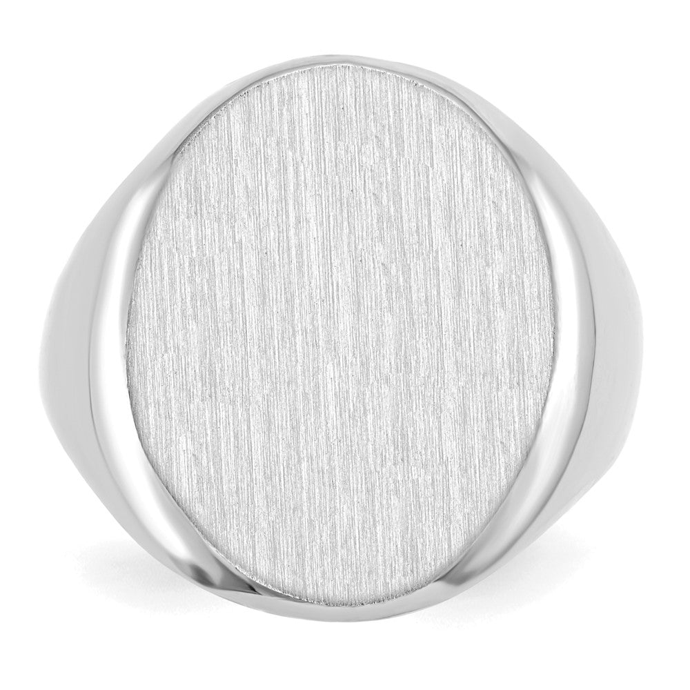 14k White Gold 20.5x16.0mm Open Back Signet Ring