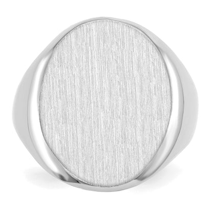 14k White Gold 20.5x16.0mm Open Back Signet Ring