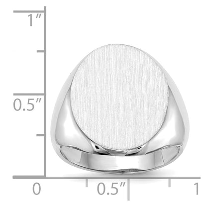 14k White Gold 20.5x16.0mm Open Back Signet Ring