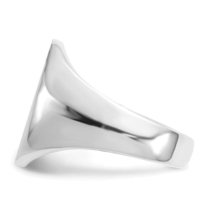 14k White Gold 18.3x16.0mm Closed Back Men's Signet Ring