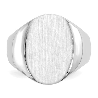 14k White Gold 18.3x16.0mm Closed Back Men's Signet Ring