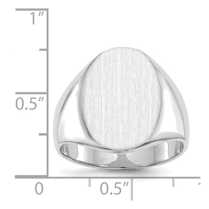 14k White Gold 18.3x16.0mm Closed Back Men's Signet Ring