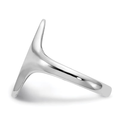 14k White Gold 16.5x7.0mm Open Back Signet Ring