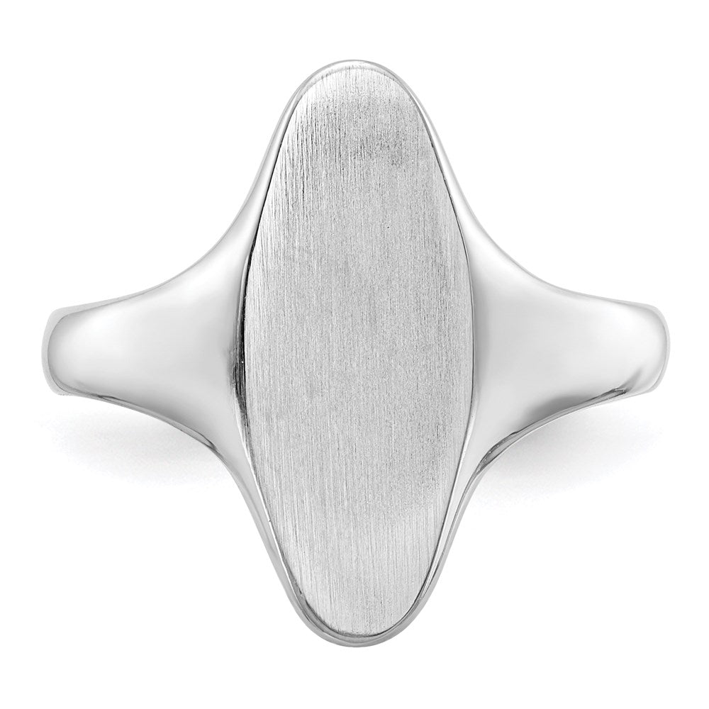 14k White Gold 16.5x7.0mm Open Back Signet Ring