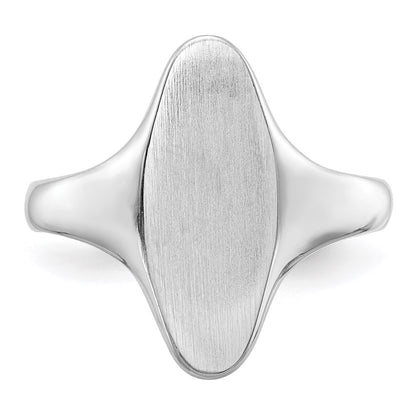 14k White Gold 16.5x7.0mm Open Back Signet Ring