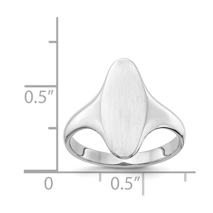 14k White Gold 16.5x7.0mm Open Back Signet Ring