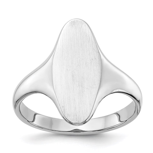 14k White Gold 16.5x7.0mm Open Back Signet Ring