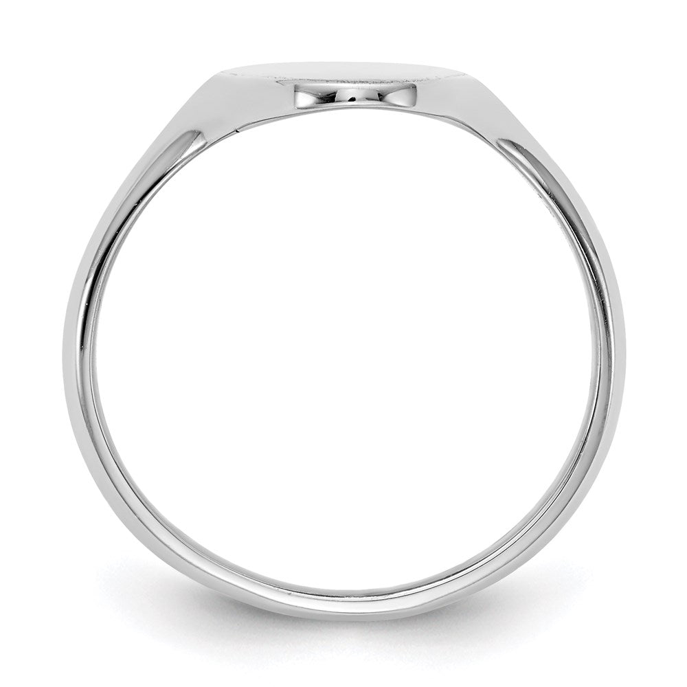 14k White Gold 19.5x9.5mm Closed Back Signet Ring