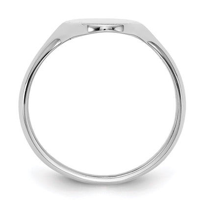 14k White Gold 19.5x9.5mm Closed Back Signet Ring