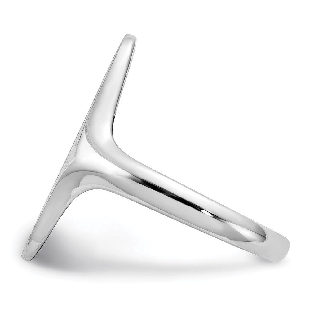 14k White Gold 19.5x9.5mm Closed Back Signet Ring