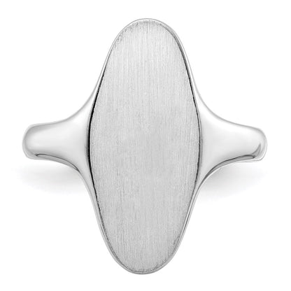 14k White Gold 19.5x9.5mm Closed Back Signet Ring