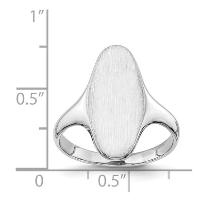 14k White Gold 19.5x9.5mm Closed Back Signet Ring