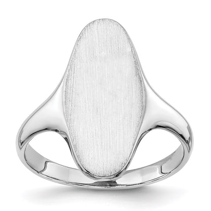 14k White Gold 19.5x9.5mm Closed Back Signet Ring