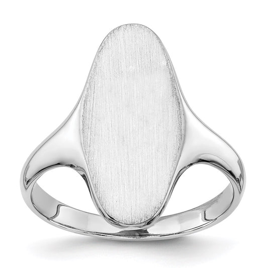 14k White Gold 19.5x9.5mm Closed Back Signet Ring