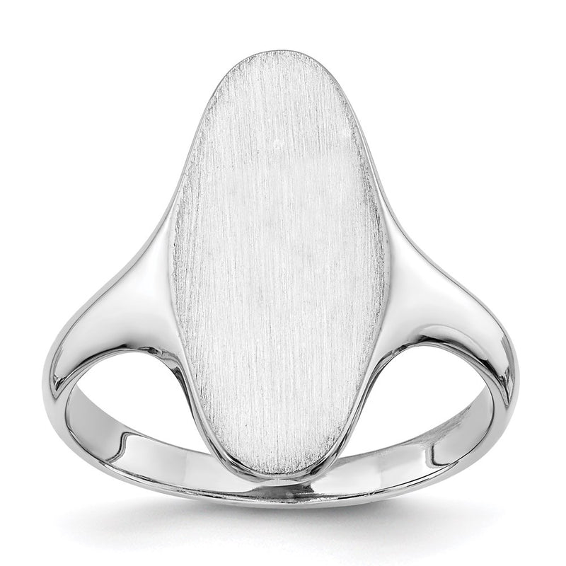 14k White Gold 19.5x9.5mm Closed Back Signet Ring