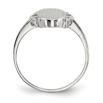 14k White Gold 14.5x7.0mm Open Back Signet Ring