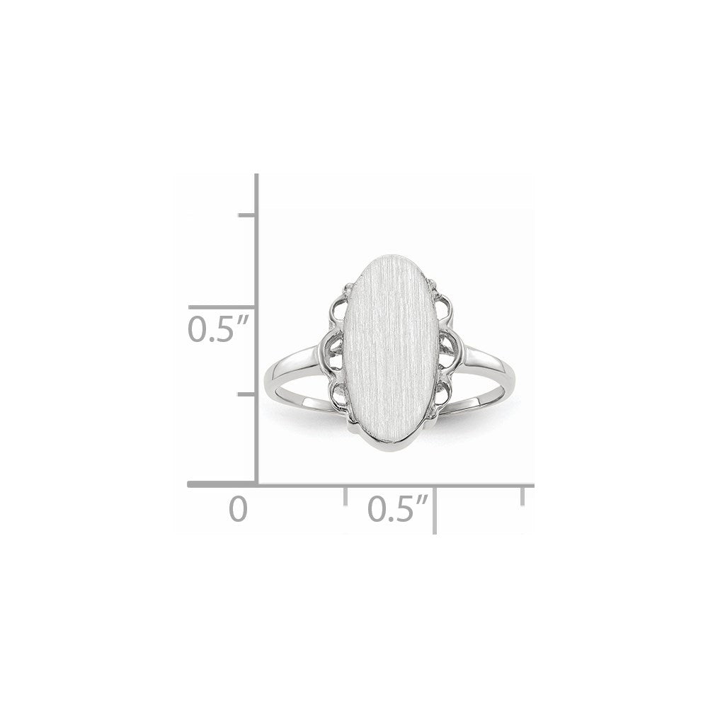 14k White Gold 14.5x7.0mm Open Back Signet Ring