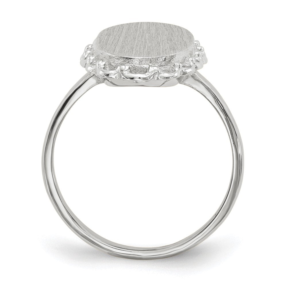 14k White Gold 15.0x9mm Open Back Signet Ring
