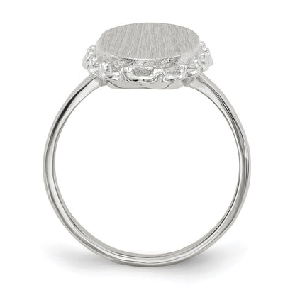 14k White Gold 15.0x9mm Open Back Signet Ring