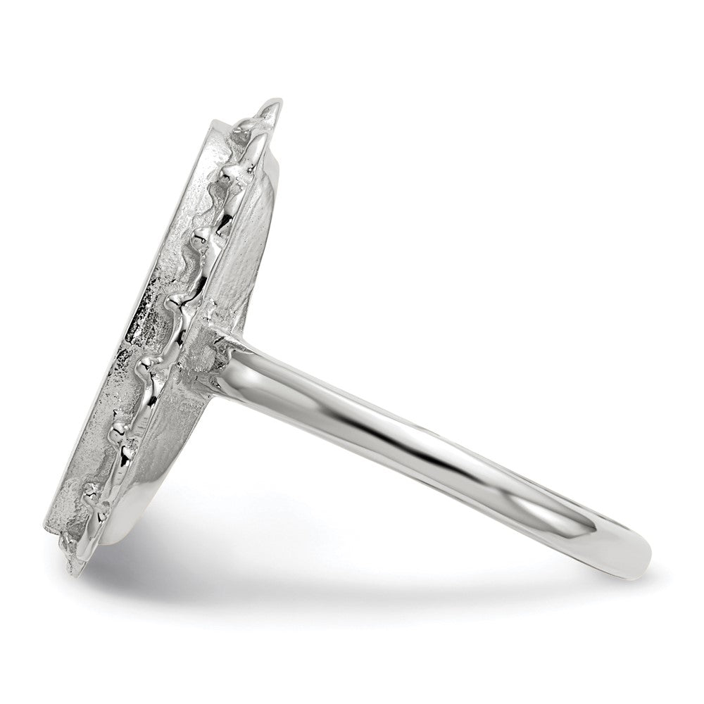 14k White Gold 15.0x9mm Open Back Signet Ring