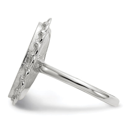 14k White Gold 15.0x9mm Open Back Signet Ring