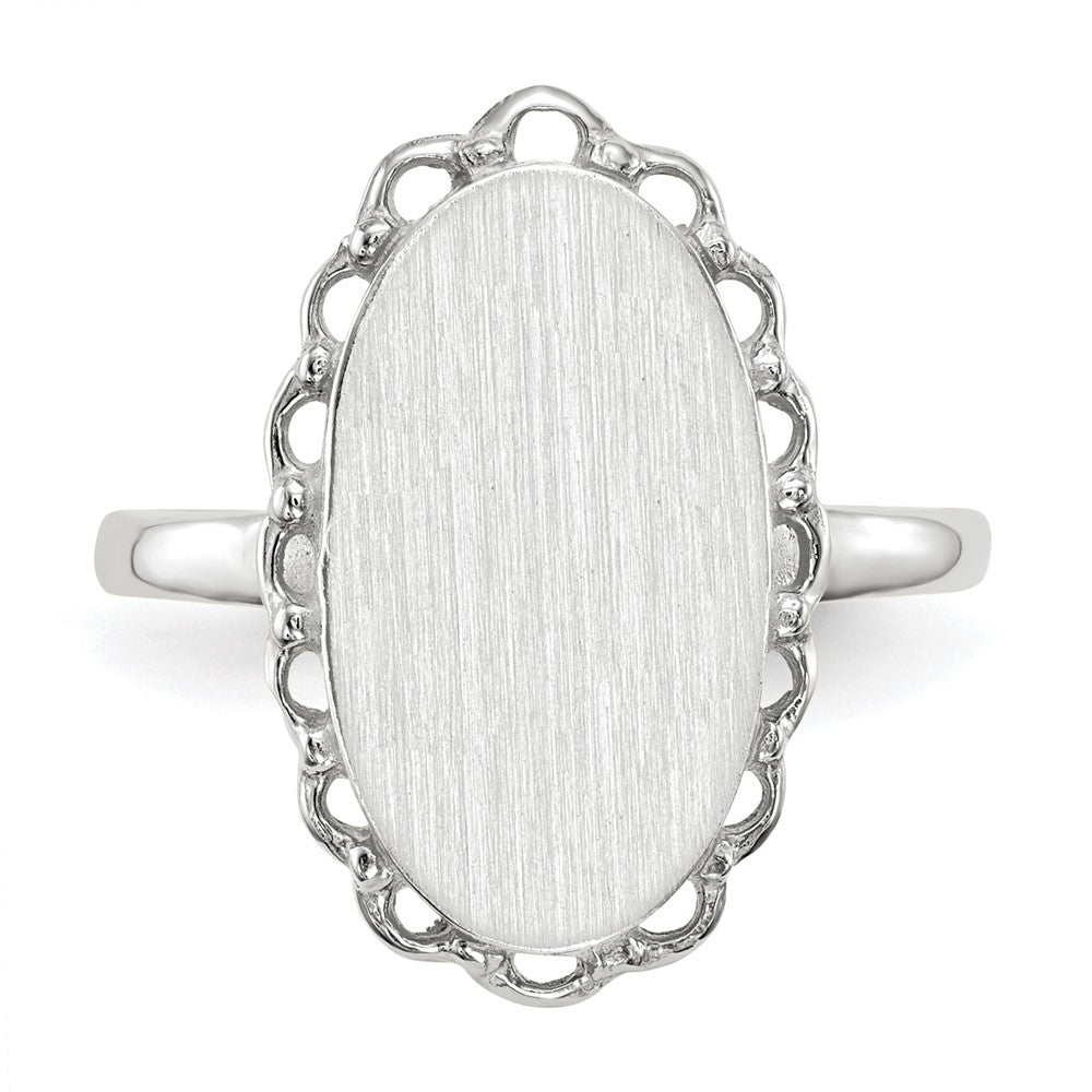 14k White Gold 15.0x9mm Open Back Signet Ring
