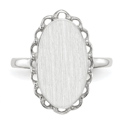 14k White Gold 15.0x9mm Open Back Signet Ring